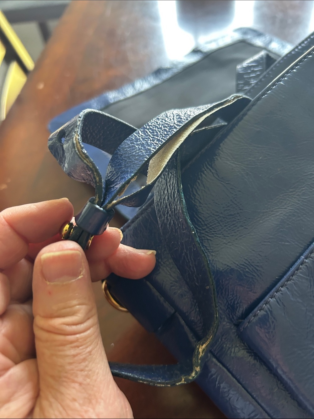 Marc Jacobs Royal Blue Leather Satchel with Gold Hardware - Picture 9 of 9